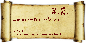 Wagenhoffer Róza névjegykártya